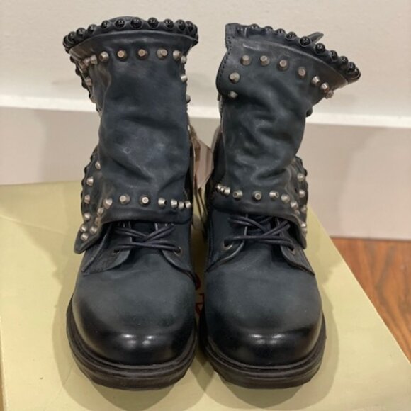 NWT AS98 Studded Simon Moto Boots EU35 (US 5-5.5) - Picture 2 of 5